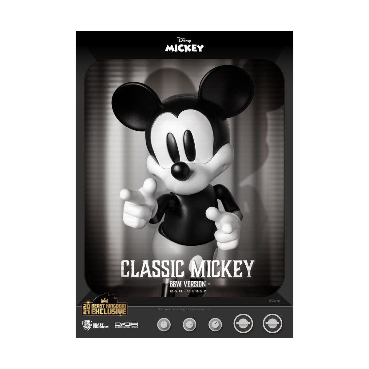 Beast Kingdom Disney Classic Figurine - Mickey Classic B&W Version - Dynamic Action Heroes 1/9