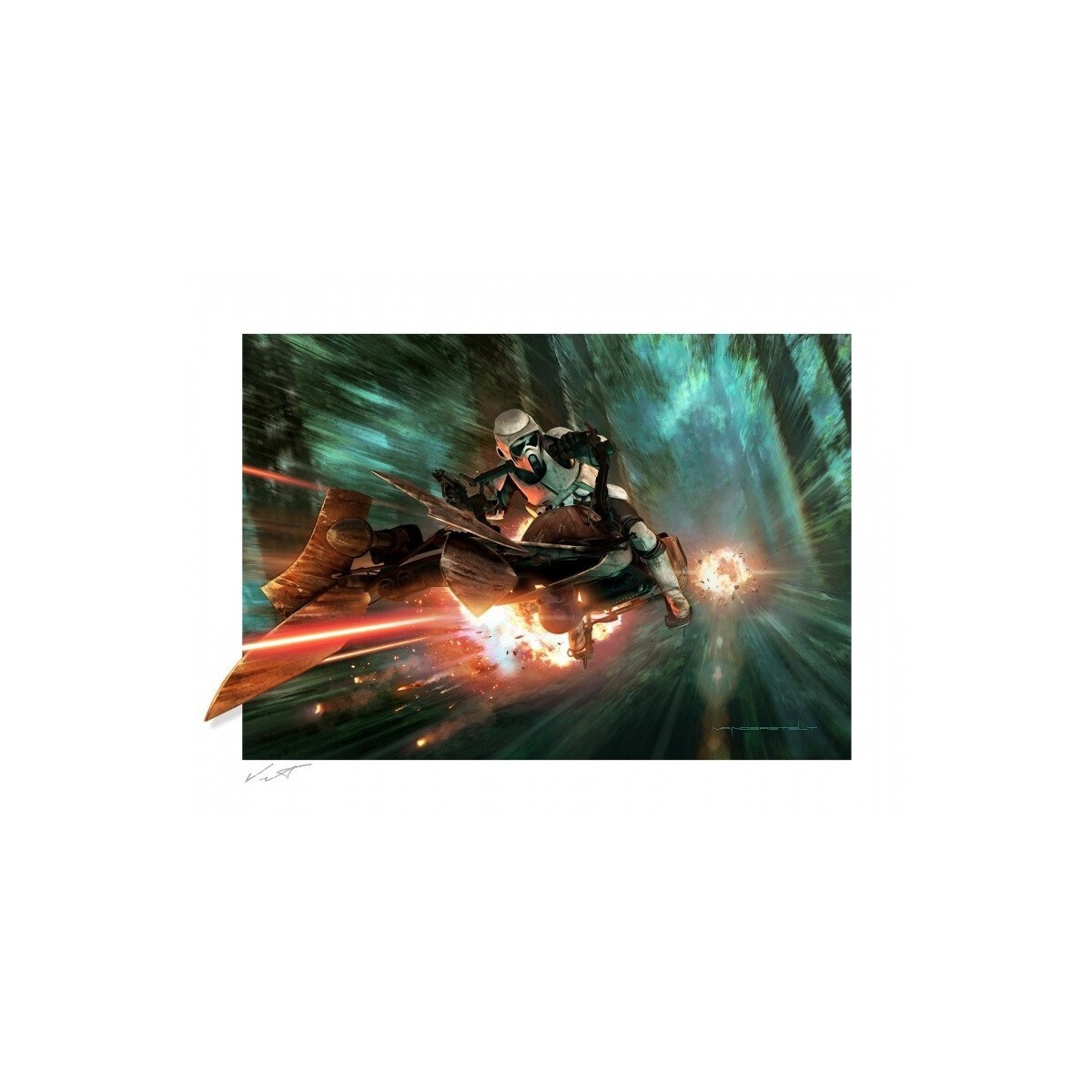 Star wars impression Art Print - Endor Chase - 46 x 61 cm ungerahmt - Return of the Jedi