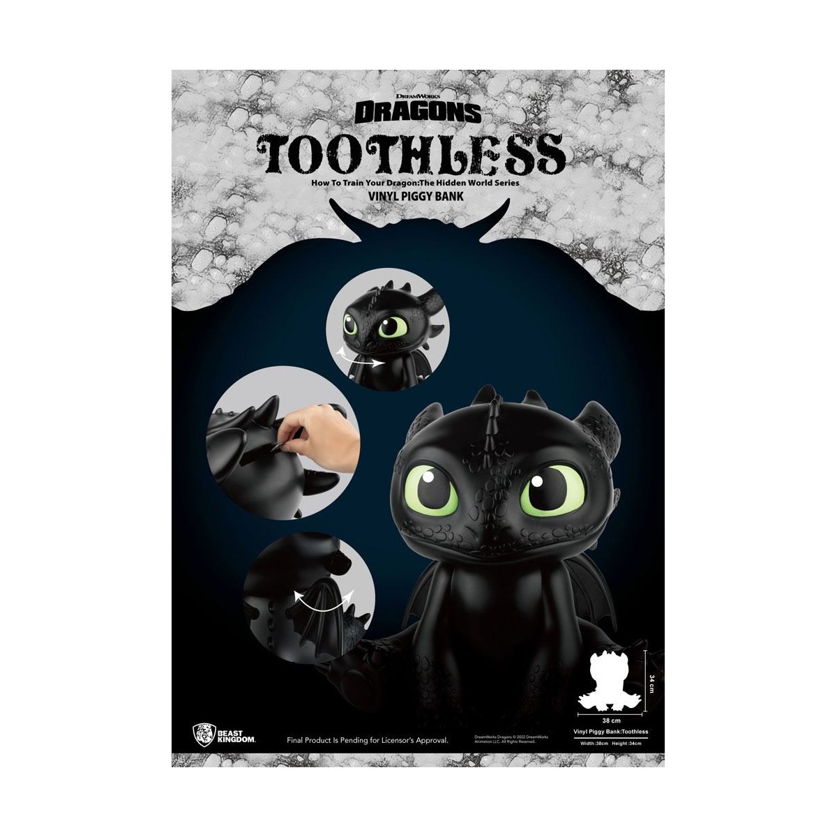 Beast Kingdom Toothless Riesen-Spardose Crocmou - How to train your Dragon
