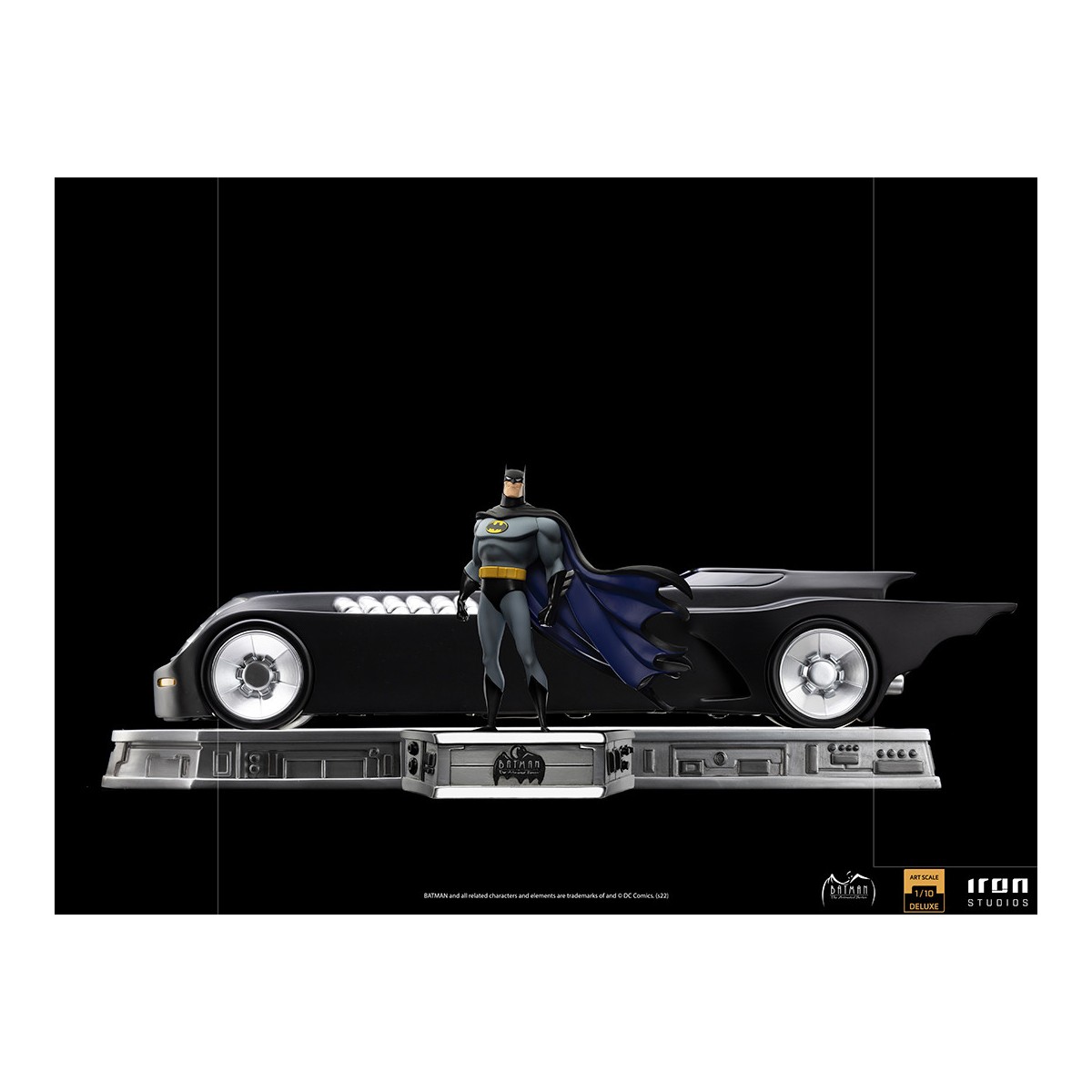 Iron Studios - Batman & Batmobile Deluxe - Batman The Animated Serie 1/10 DX Art Scale