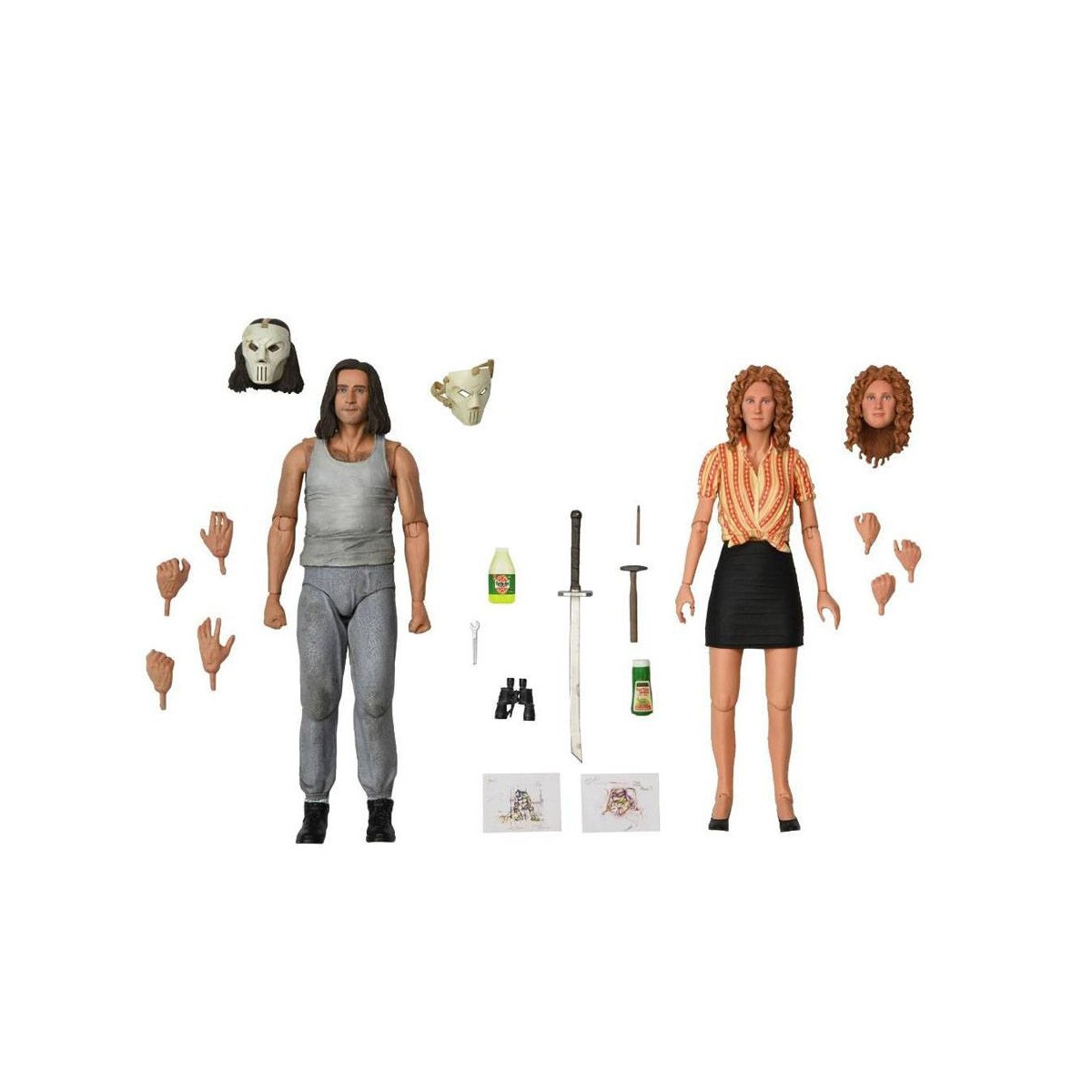 Neca - TMNT - Die Ninja Turtles 2er-Pack Figuren - April O'Neil & Casey Jones Farm - Teenage Mutant Ninja Turtles The Movie
