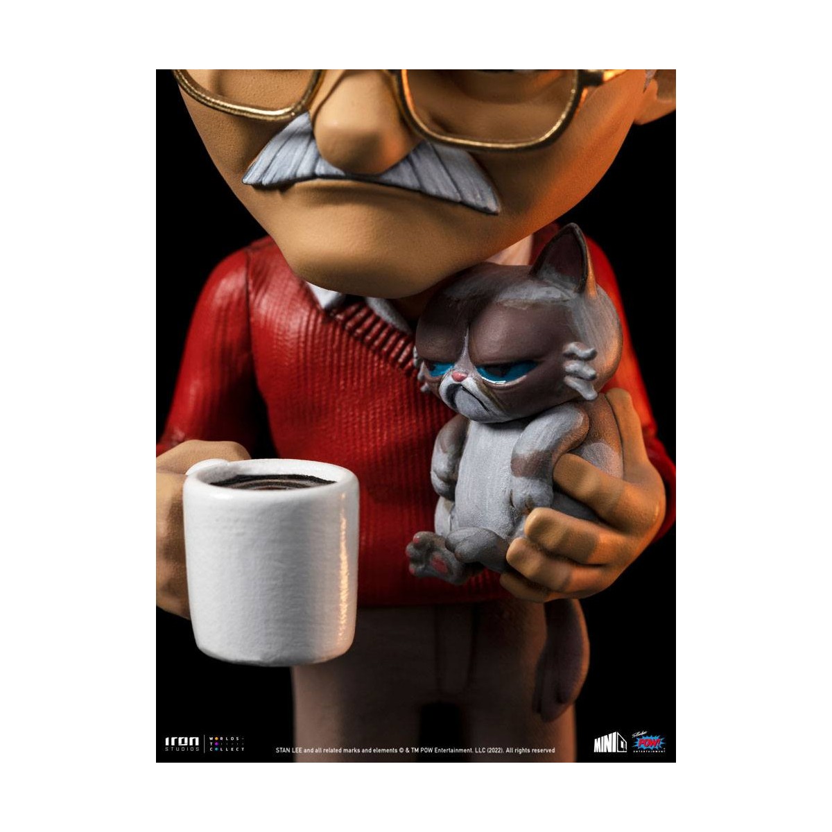 Iron Studios - Stan Lee Actionfigur mit Grumpy Cat - Mini Co.