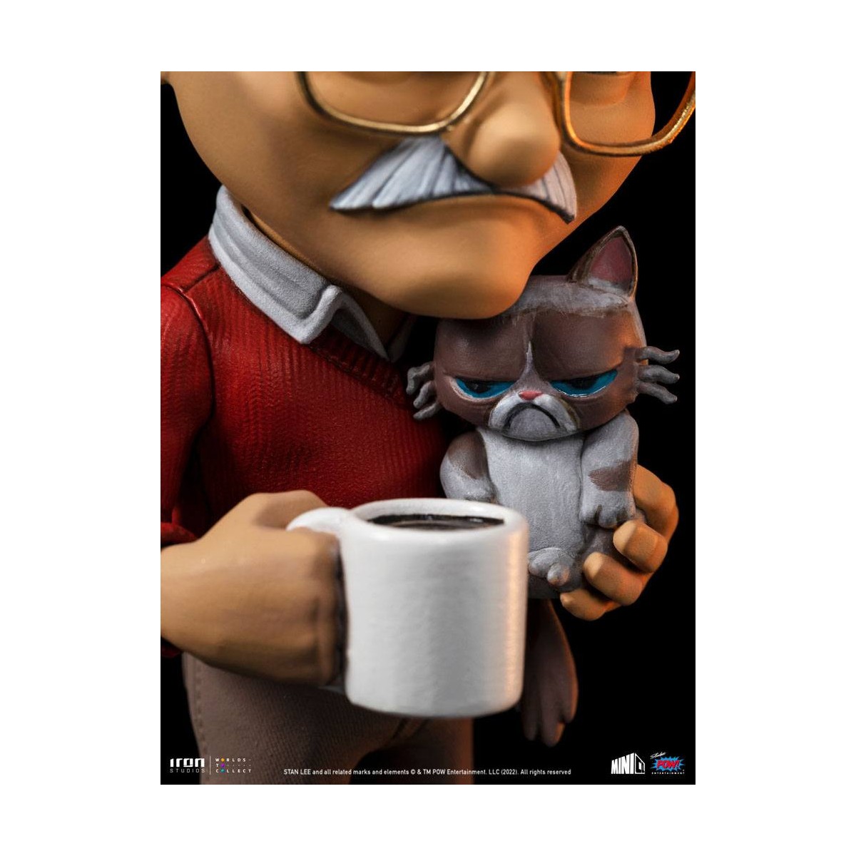 Iron Studios - Stan Lee Actionfigur mit Grumpy Cat - Mini Co.
