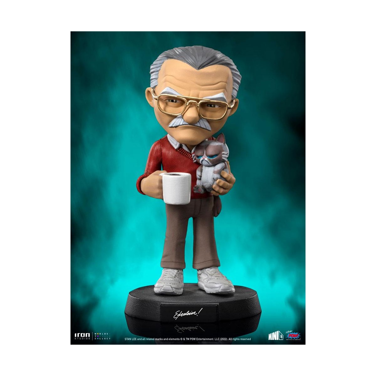 Iron Studios - Stan Lee Actionfigur mit Grumpy Cat - Mini Co.