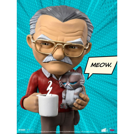 Iron Studios - Stan Lee Actionfigur mit Grumpy Cat - Mini Co.