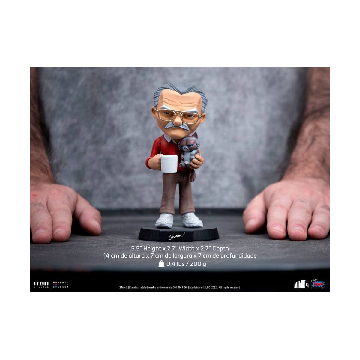 Iron Studios - Stan Lee Actionfigur mit Grumpy Cat - Mini Co.