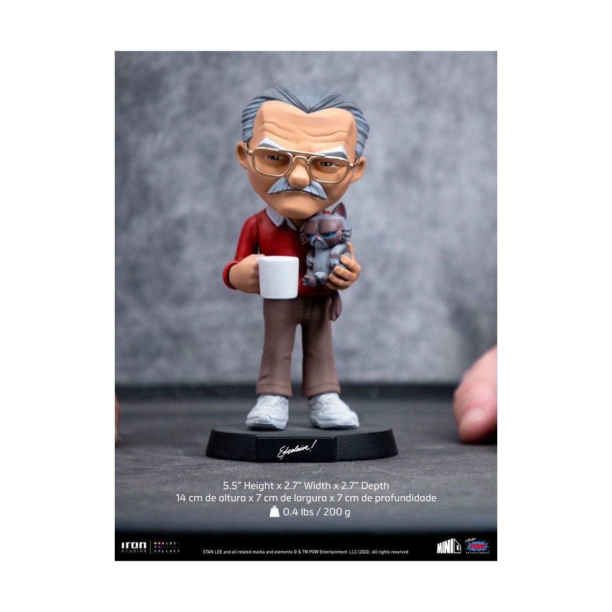 Iron Studios - Stan Lee Actionfigur mit Grumpy Cat - Mini Co.