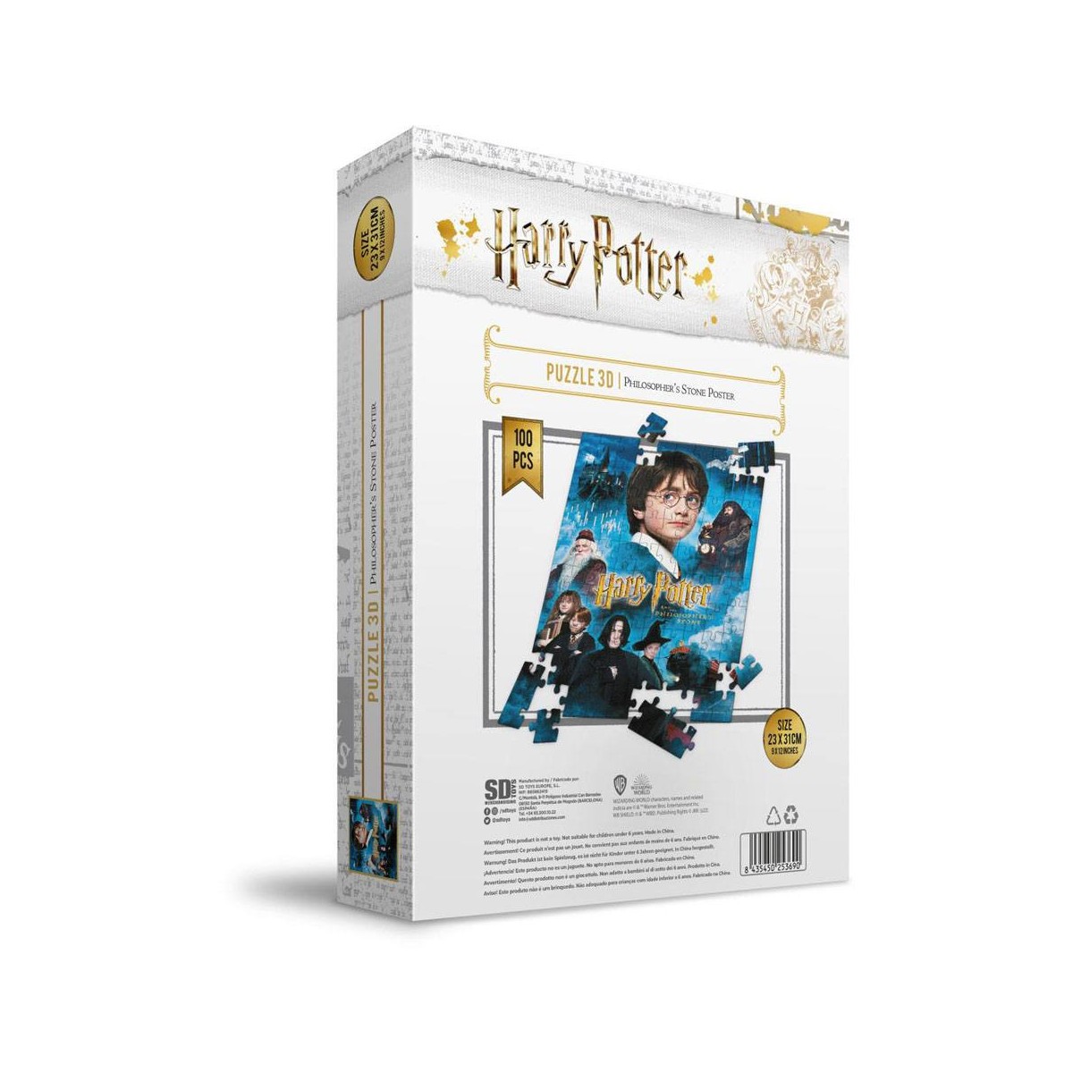 SD Toys - Puzzle HARRY POTTER 3D-Effekt - Philosopher's Stone Poster - 100 Stück