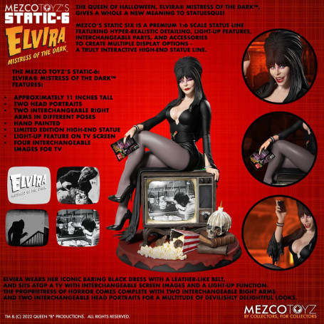 Mezco - Static 6 - Elvira Herrin der Finsternis 1/6 Statue