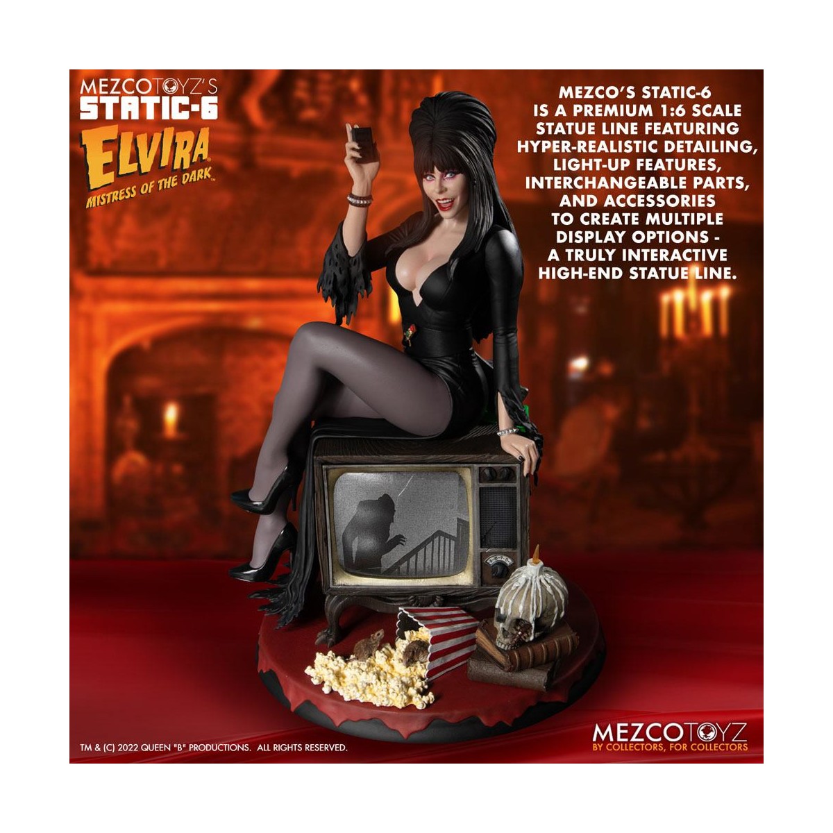 Mezco - Static 6 - Elvira Herrin der Finsternis 1/6 Statue