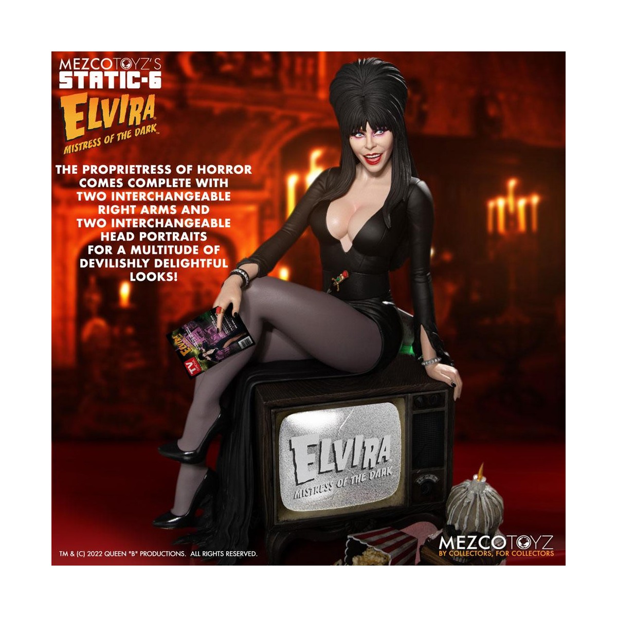 Mezco - Static 6 - Elvira Herrin der Finsternis 1/6 Statue