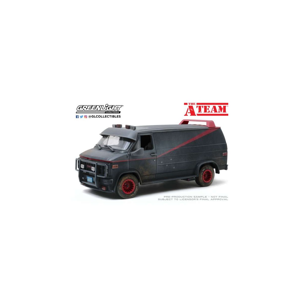 GreenLight - The A-Team - Das A-Team - 1983 GMC Vendura Van Weathered Version with Bullet Holes - 1/18