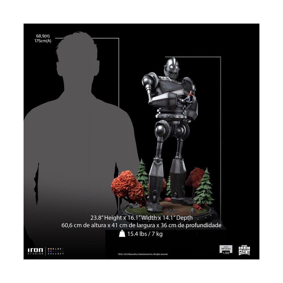 Iron Studios - Demi Art Scale 1/20 - Der eiserne Riese Statuette Iron Giant & Hogarth Hughes