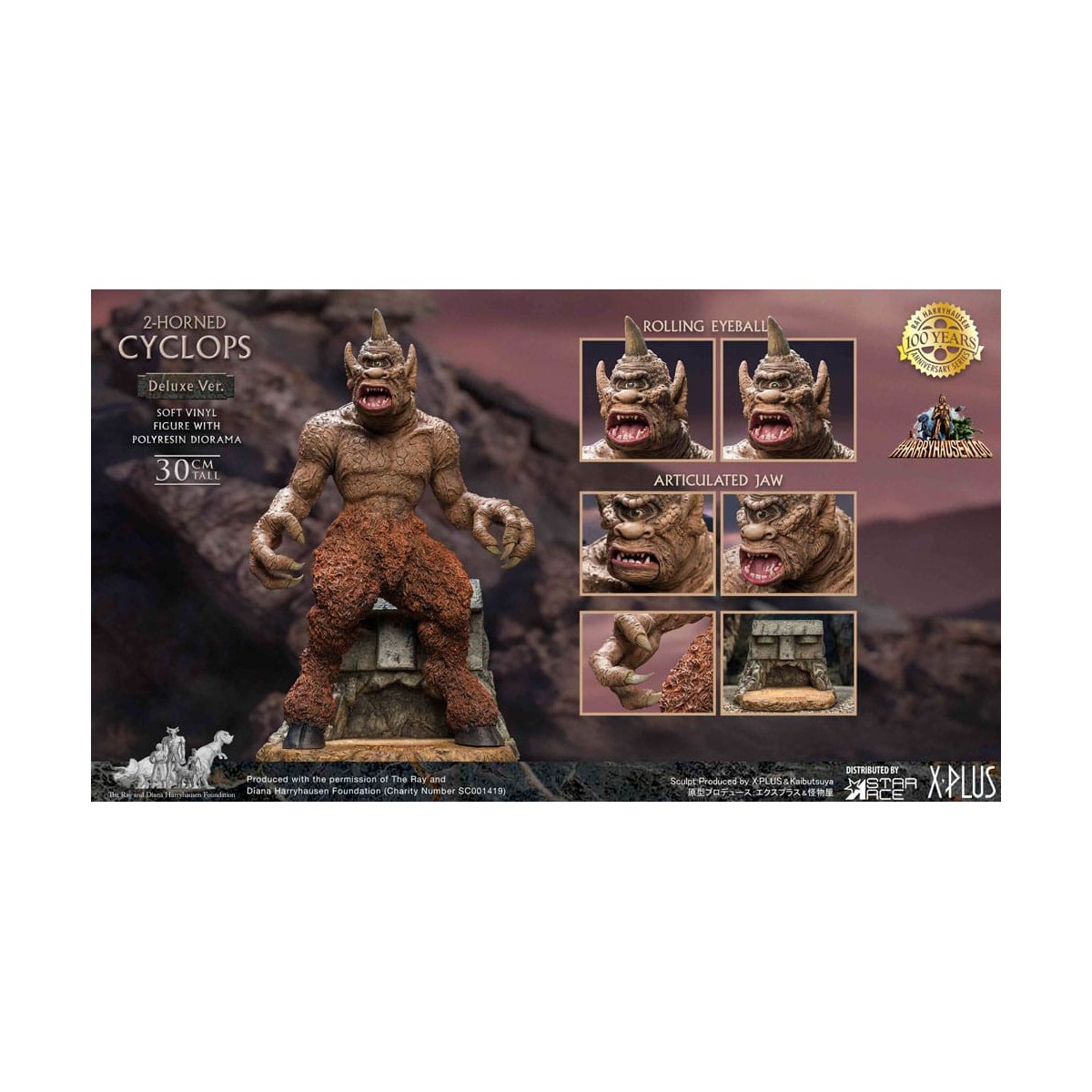 Star ace - Ray Harryhausens Horned Cyclops Deluxe Version - Sinbads siebte Reise statuette Soft Vinyl.