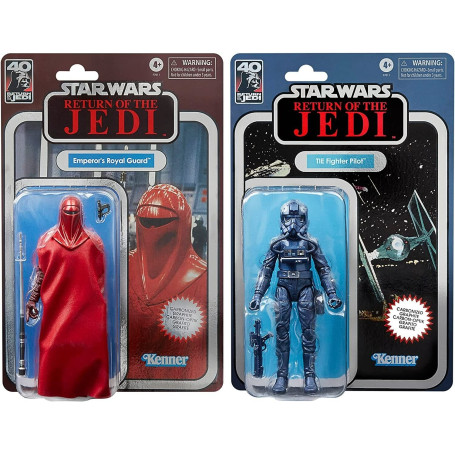 Star Wars The Black Series Carbonized - Pack 2 Figuren Emperor's Royal Guard & TIE Fighter Pilot - 40th ROTJ Anniversary