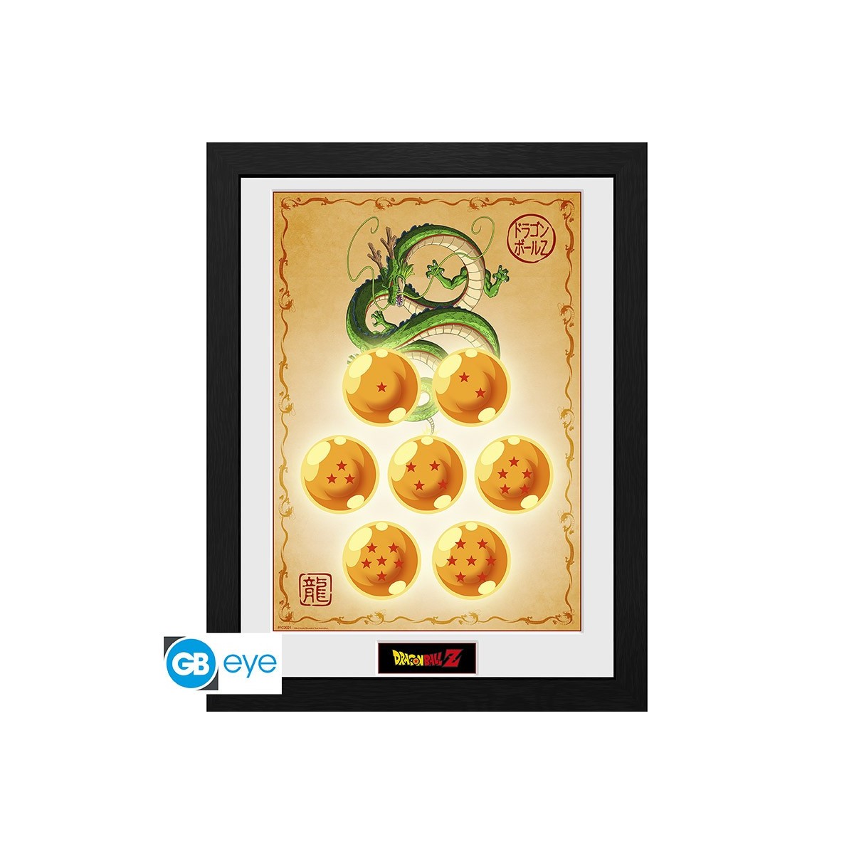 ABYstyle - Dragon Ball Z - Gerahmter Abzug "Dragon Balls und Shenron" (30x40)