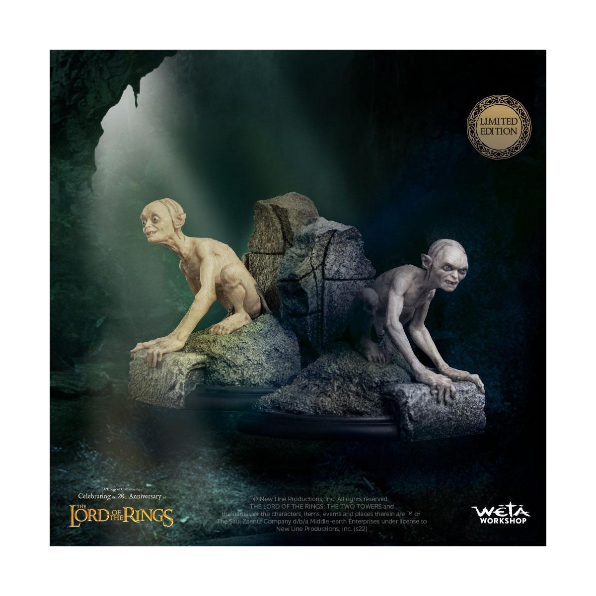 Weta - Der Herr der Ringe Statuette Gollum & Sméagol in Ithilien - LOTR