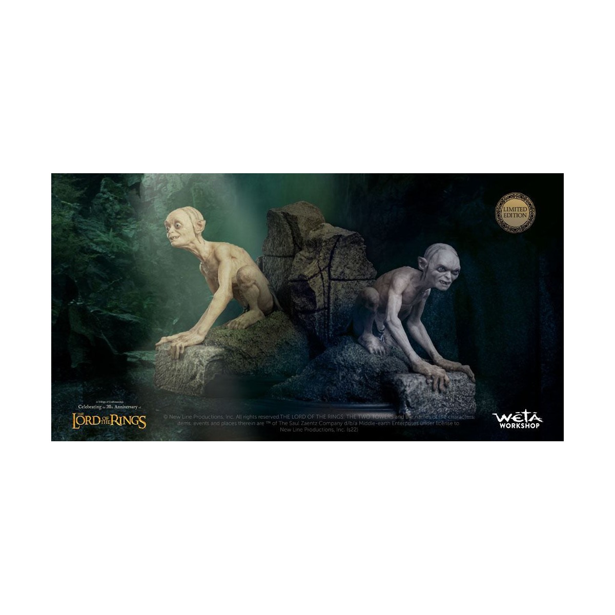 Weta - Der Herr der Ringe Statuette Gollum & Sméagol in Ithilien - LOTR