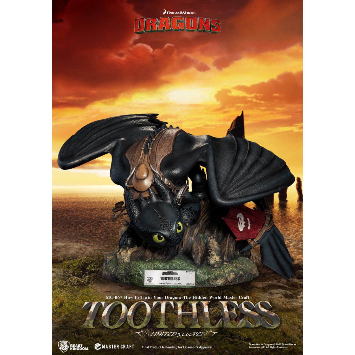 Beast Kingdom - How to Train your Dragon: The Hidden World Master Craft Toothless - Ohnezahn Dragons 3: The Hidden World.