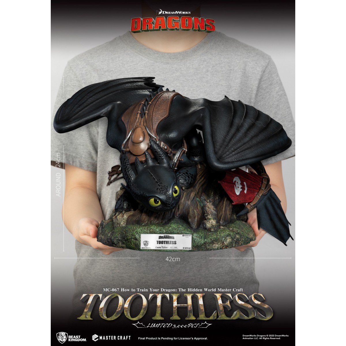 Beast Kingdom - How to Train your Dragon: The Hidden World Master Craft Toothless - Ohnezahn Dragons 3: The Hidden World.