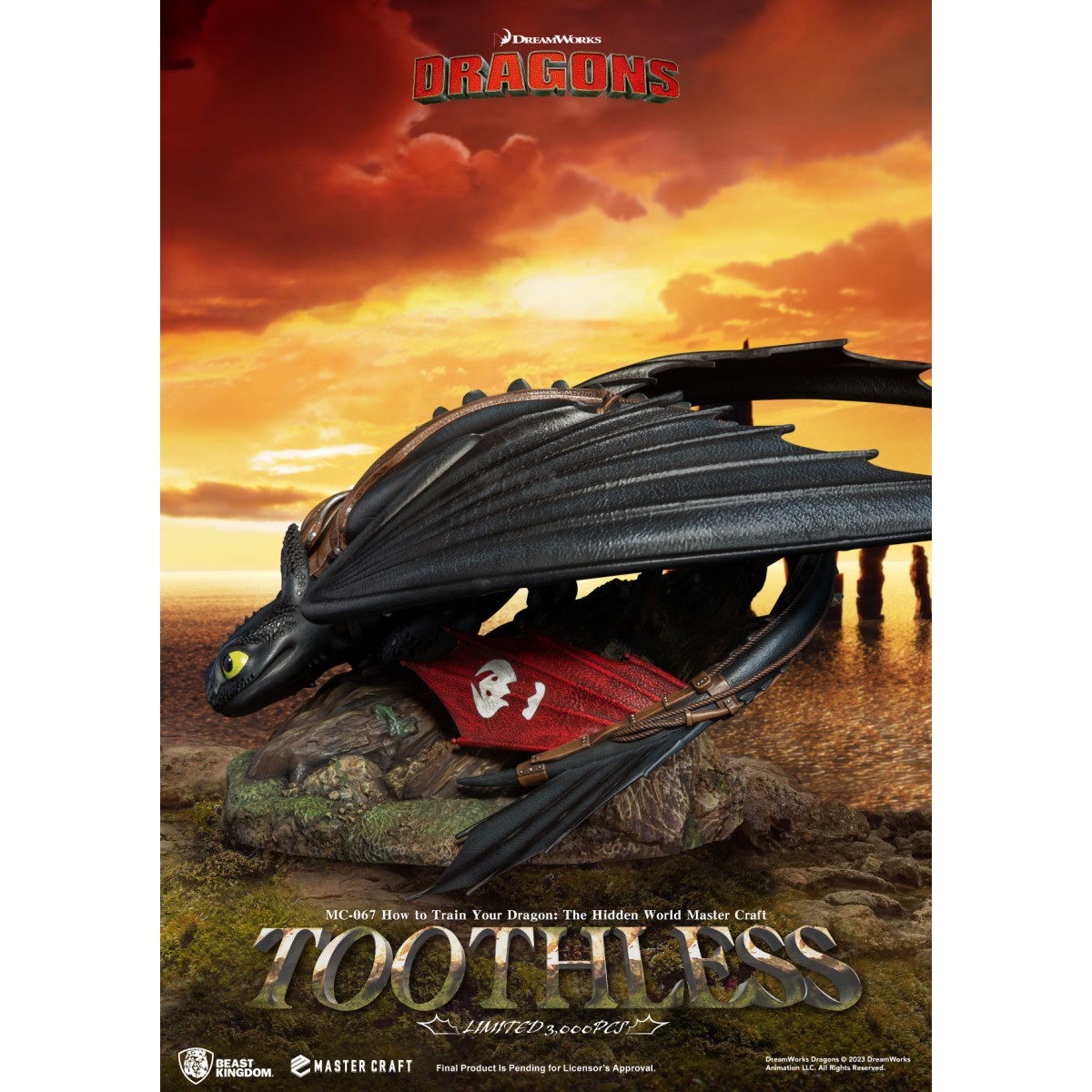 Beast Kingdom - How to Train your Dragon: The Hidden World Master Craft Toothless - Ohnezahn Dragons 3: The Hidden World.