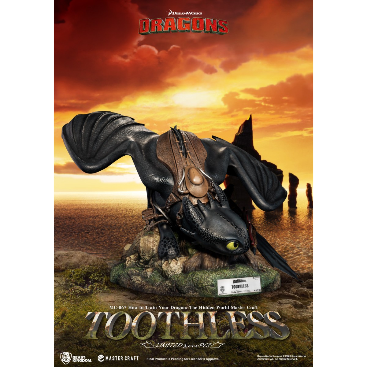 Beast Kingdom - How to Train your Dragon: The Hidden World Master Craft Toothless - Ohnezahn Dragons 3: The Hidden World.