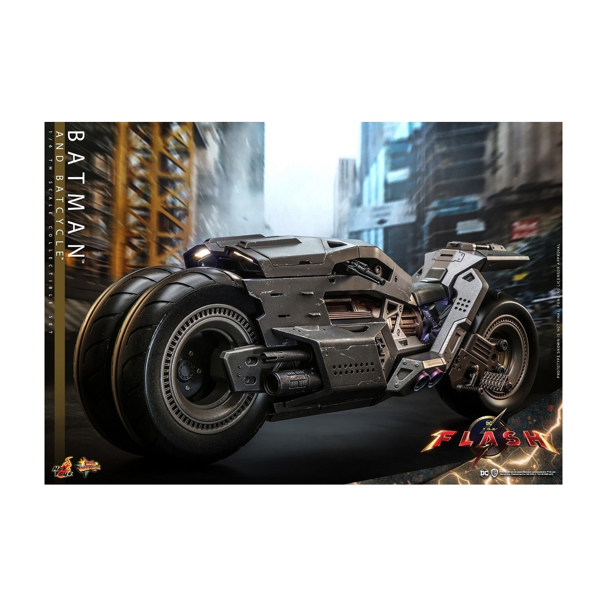 Hot Toys - DC Comics - Batman (Affleck) and Batcycle 1:6 Scale Figure Set The Flash - Movie Masterpiece 1/6