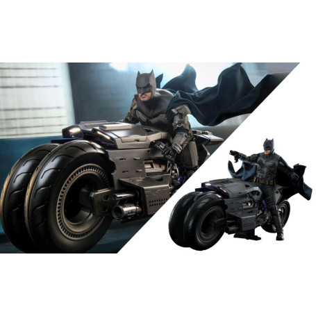 Hot Toys - DC Comics - Batman (Affleck) and Batcycle 1:6 Scale Figure Set The Flash - Movie Masterpiece 1/6