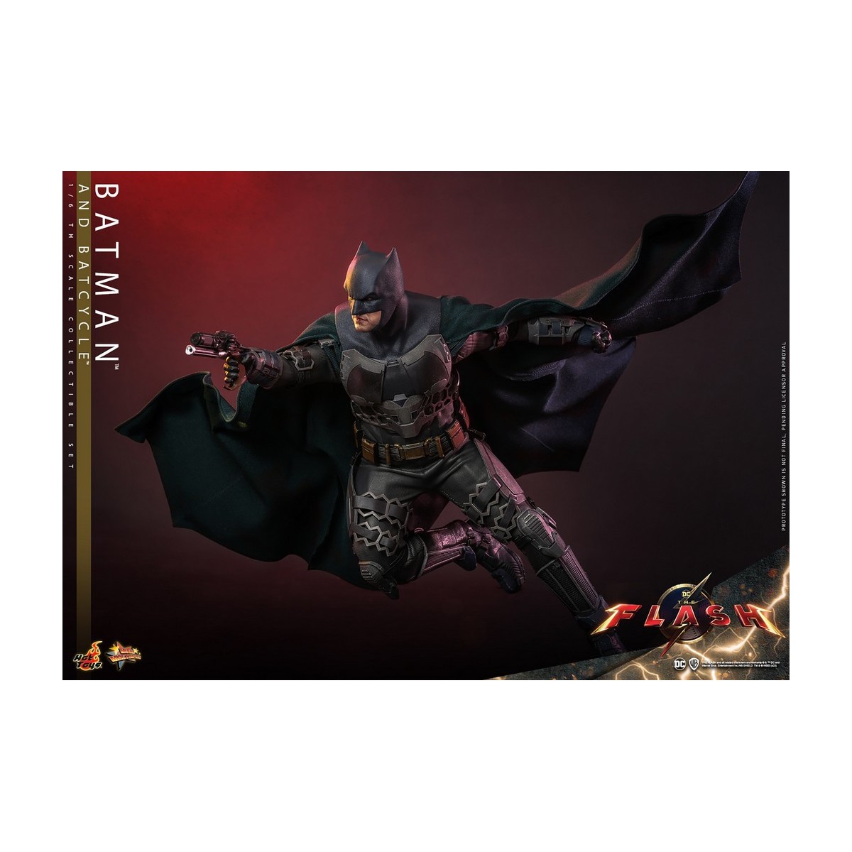 Hot Toys - DC Comics - Batman (Affleck) and Batcycle 1:6 Scale Figure Set The Flash - Movie Masterpiece 1/6