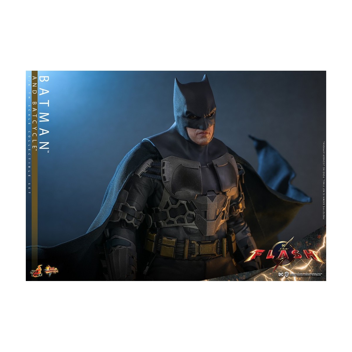 Hot Toys - DC Comics - Batman (Affleck) and Batcycle 1:6 Scale Figure Set The Flash - Movie Masterpiece 1/6