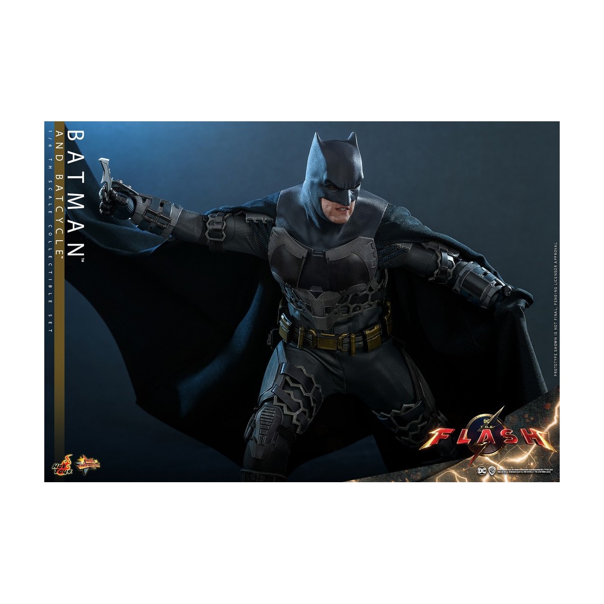 Hot Toys - DC Comics - Batman (Affleck) and Batcycle 1:6 Scale Figure Set The Flash - Movie Masterpiece 1/6