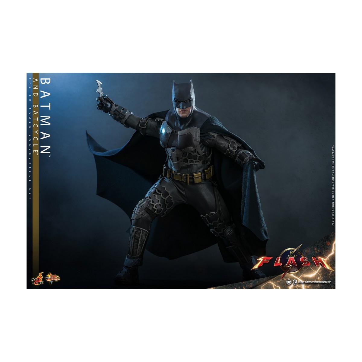 Hot Toys - DC Comics - Batman (Affleck) and Batcycle 1:6 Scale Figure Set The Flash - Movie Masterpiece 1/6
