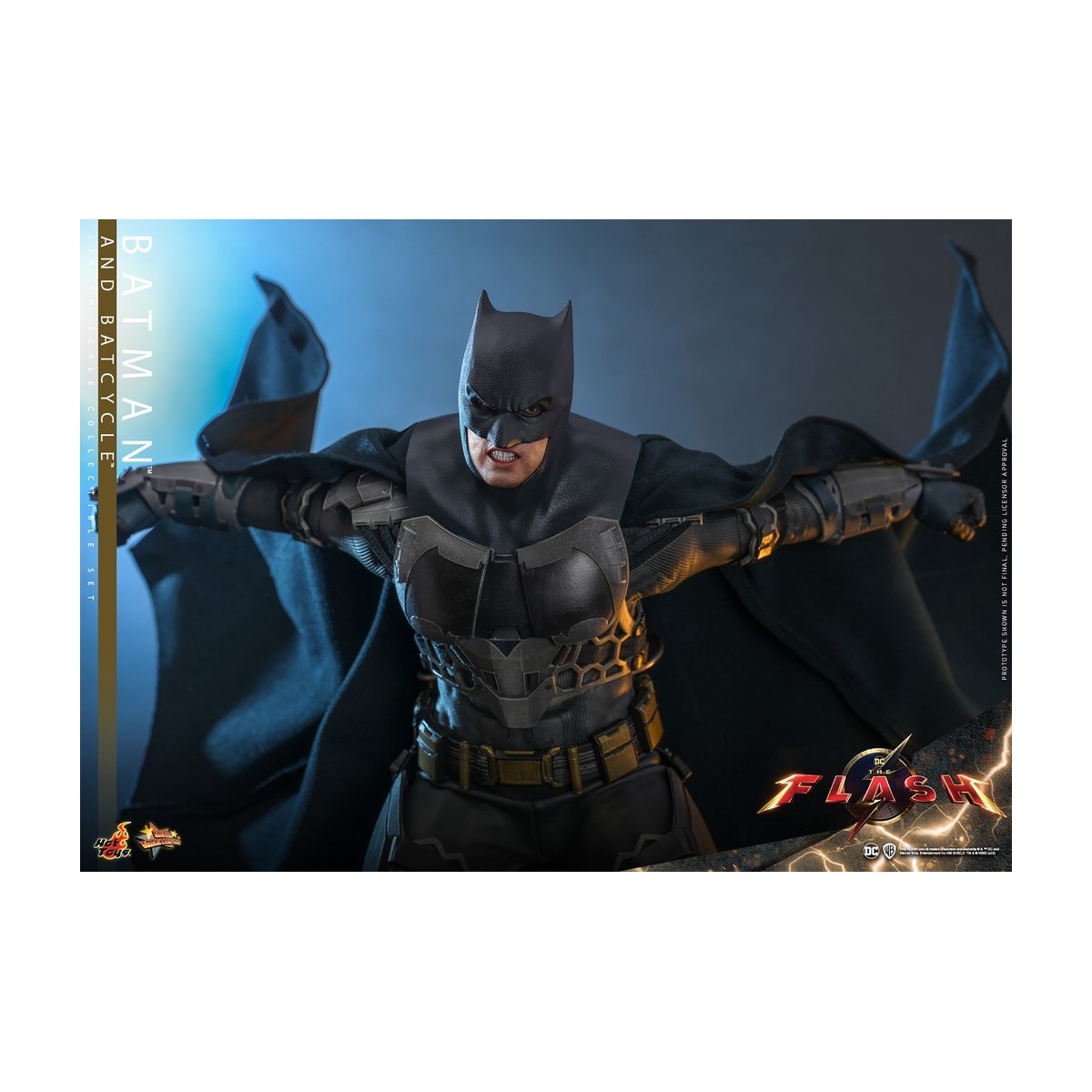 Hot Toys - DC Comics - Batman (Affleck) and Batcycle 1:6 Scale Figure Set The Flash - Movie Masterpiece 1/6