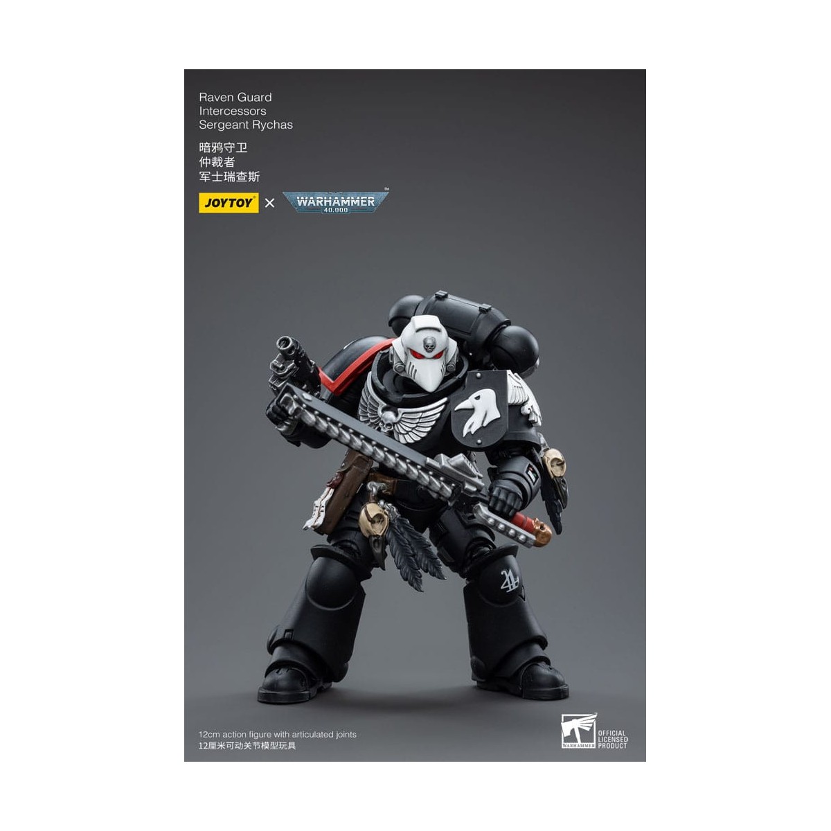 JoyToy Space Marines - Raven Guard - Intercessors Sergeant Rychas 1/18 - Warhammer 40K