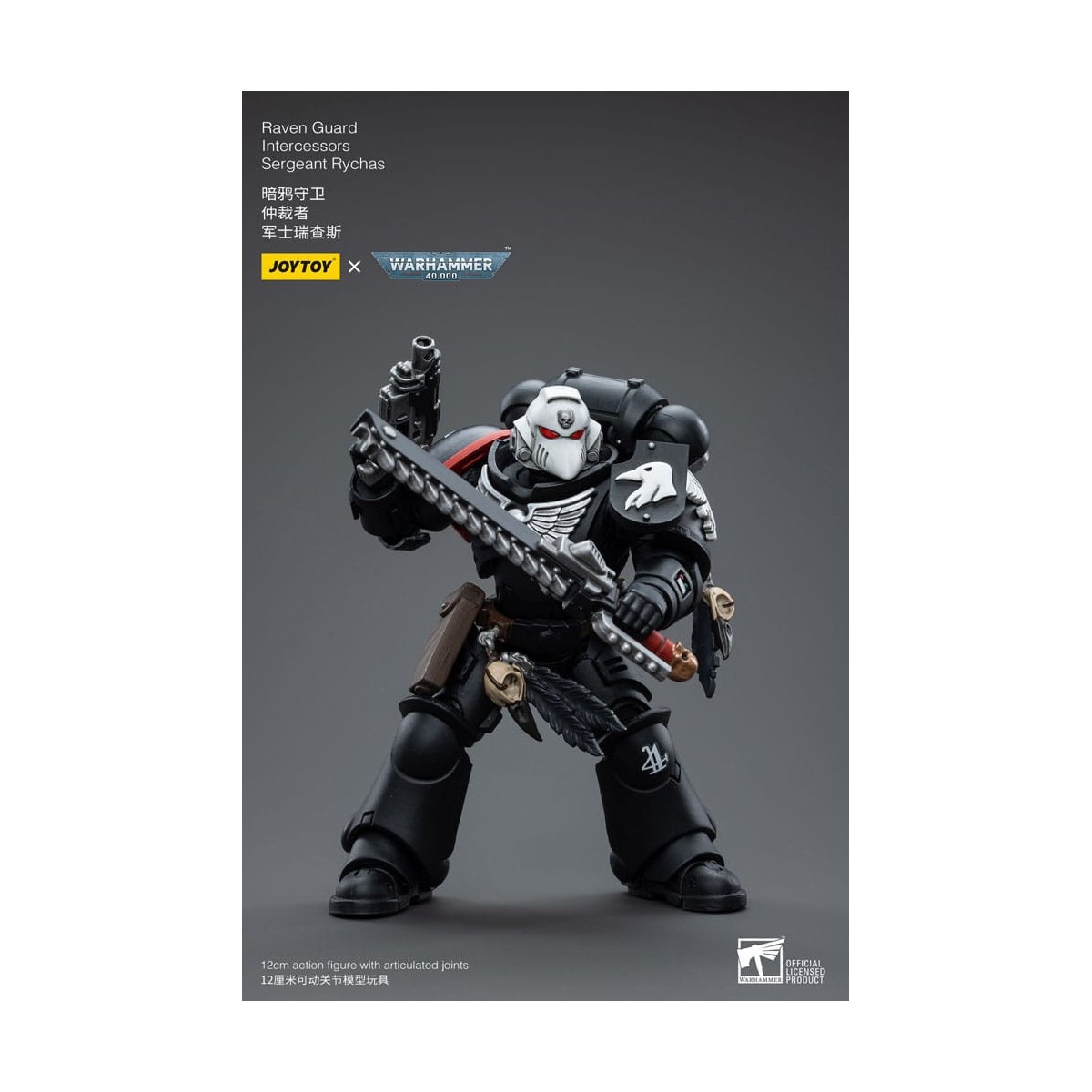JoyToy Space Marines - Raven Guard - Intercessors Sergeant Rychas 1/18 - Warhammer 40K