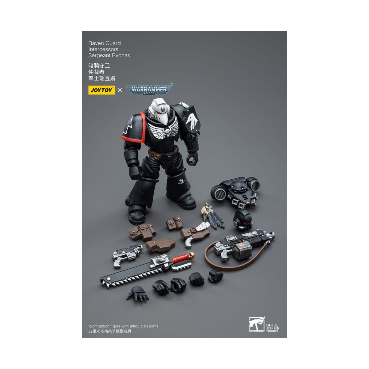 JoyToy Space Marines - Raven Guard - Intercessors Sergeant Rychas 1/18 - Warhammer 40K