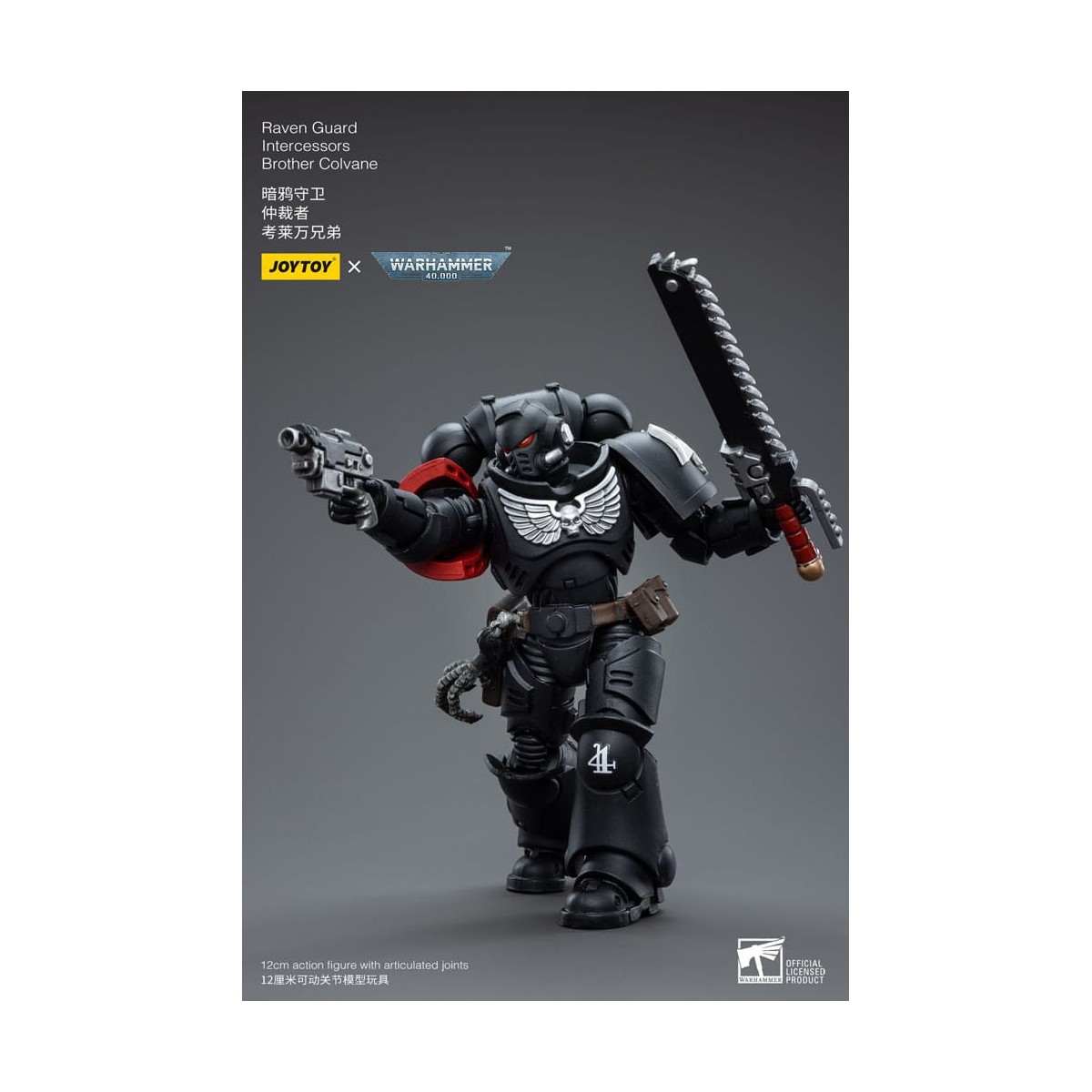 JoyToy Space Marines - Raven Guard - Intercessors Brother Colvane 1/18 - Warhammer 40K