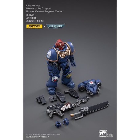 JoyToy - Space Marines - Ultramarines - Heroes of the Chapter Brother Veteran Sergeant Castor 1/18 - Warhammer 40K