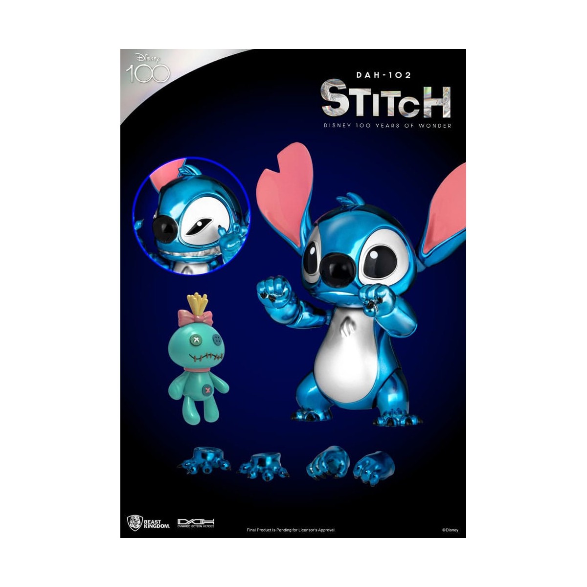 Beast Kingdom Disney 100 Years of Wonder - Lilo & Stitch - Stitch - Dynamic Action Heroes 1/9 - D100