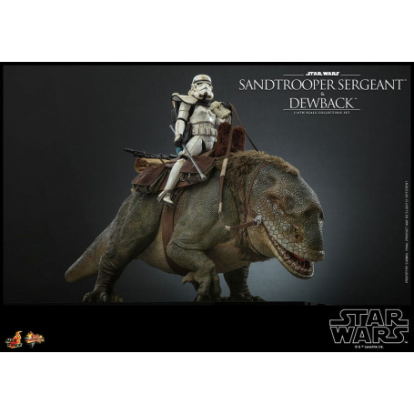 Hot Toys Star Wars - Pack 2 figurines 1/6 Sandtrooper Sergeant & Dewback - Episode IV