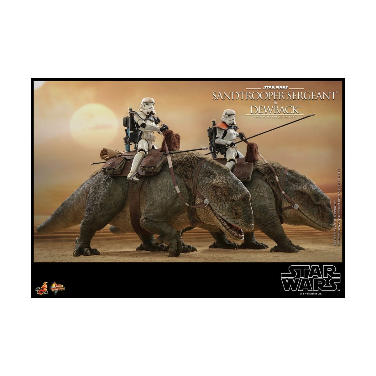 Hot Toys Star Wars - Pack 2 figurines 1/6 Sandtrooper Sergeant & Dewback - Episode IV