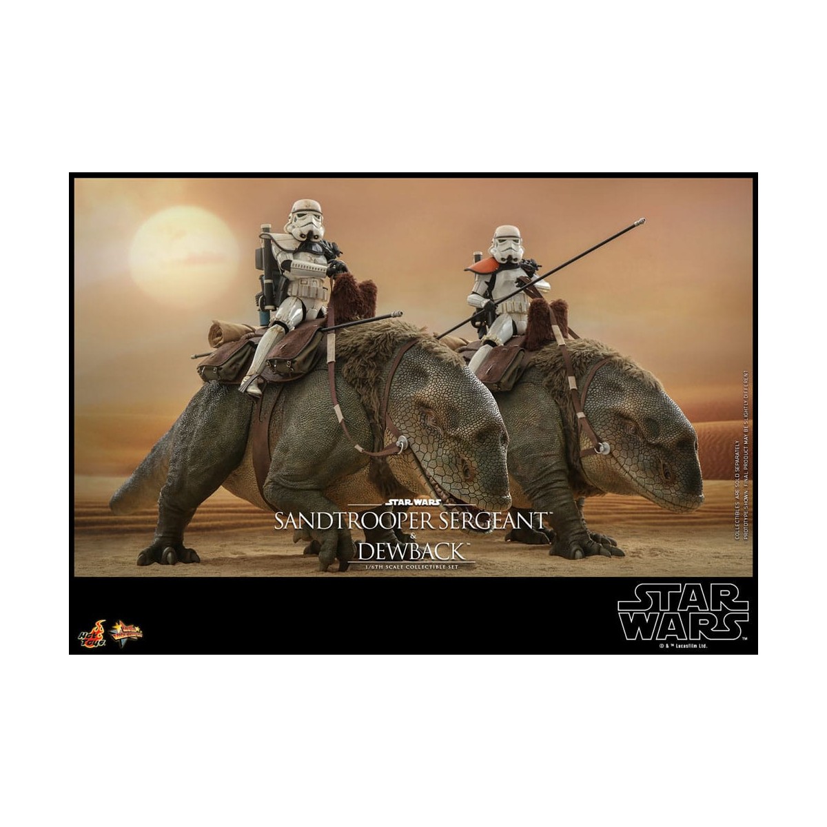Hot Toys Star Wars - Pack 2 figurines 1/6 Sandtrooper Sergeant & Dewback - Episode IV